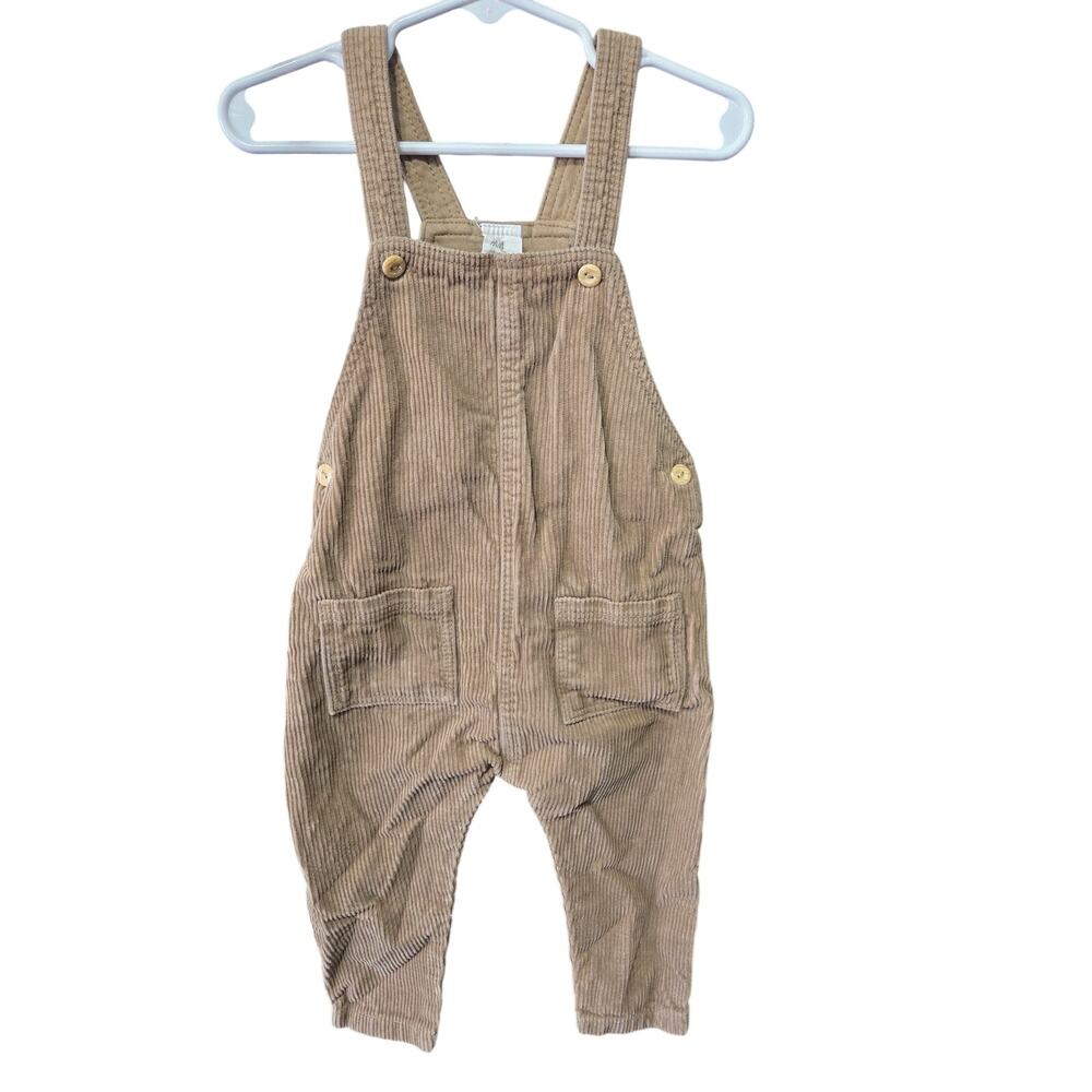 Beige Baby Corduroy Overalls Neutral Dungarees - H&M - 18mo